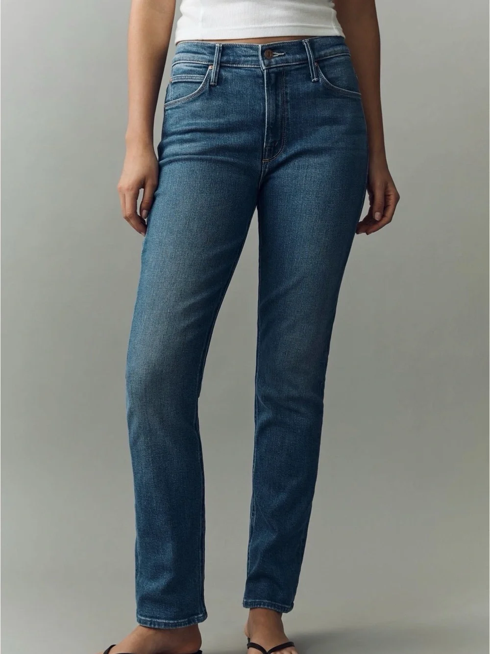NWT Mother mid rise Dazzler Hover size 28 Straight-Leg in Kissing the Caddy